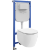 Mexen Carmen Tex E WC süllyesztett készlet Tornado WC-csészével és lassú csukódású üléssel, fehér - 610930880500T