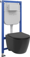 Mexen Carmen set încastrat WC cadru Tex E cu vas WC și capac cu închidere lentă, negru mat - 610930881085