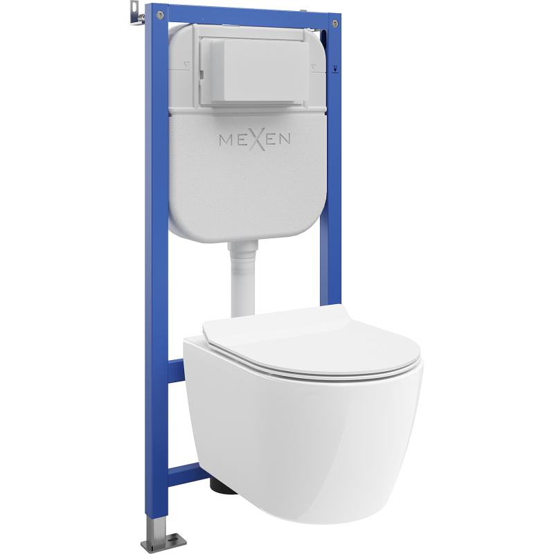 Mexen Carmen WC beépített készlet Tex E kerettel, WC-vel és lassan csukódó ülőkével, fehér - 610930884000