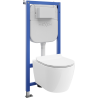 Mexen Carmen WC beépített készlet Tex E kerettel, WC-vel és lassan csukódó ülőkével, fehér - 610930884000