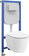 Mexen Carmen set încastrat WC cadru Tex E cu vas WC și capac cu închidere lentă, alb - 610930884000