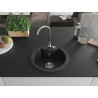 Mexen Diego chiuvetă de granit cu 1 compartiment și baterie de bucătărie Telma, negru/argintiu - 6512-73-670200-00