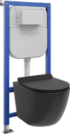 Mexen Lena WC falba alatti szett Tex E szerkezettel, Tornado WC csészével és lassan csukódó deszkával, fekete matt