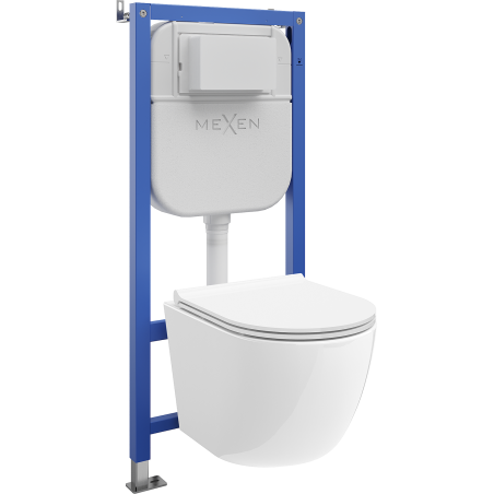 Mexen Lena pneumatikus Tex Air E WC falba épített készlet WC csészével és lassan záródó ülőkével, fehér