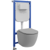 Mexen Lena set încastrat WC pentru cadru Tex E cu vas WC și capac soft-close, gri deschis mat - 610930224061