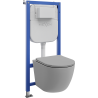 Mexen Lena set încastrat WC cadru pneumatic Tex Air E cu vas WC și capac cu închidere lentă, gri deschis mat - 610930224061A
