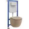 Mexen Lena set WC încastrat cu cadru pneumatic Tex Air E cu vas WC și capac cu închidere lentă, cappuccino mat