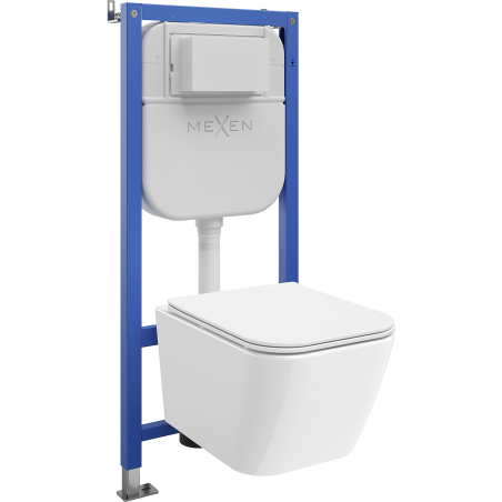Mexen Madox set incastrabil WC cadru Tex E cu vas WC și capac cu închidere lentă, alb - 610930154000