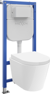 Mexen Rico falba alatti WC-készlet Tex E keret Tornado WC-csészével és lassan csukódó ülőkével, fehér - 610930720200T