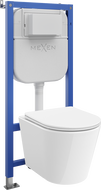 Mexen Rico set WC încastrat cadru Tex E cu vas WC Tornado și capac cu închidere lentă, alb - 610930720300T