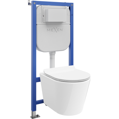 Mexen Rico set încastrat WC, cadru Tex E cu vas WC și capac cu coborâre lentă, alb - 610930724000