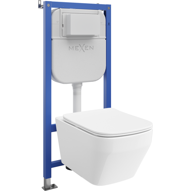 Mexen Riva set incastrat WC cadru Tex E cu vas WC Tornado și capac cu cădere lentă, alb - 610930630200T