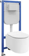 Mexen Sofia Tex E beépített WC keret szett függesztett WC csészével és lassan csukódó ülőkével, fehér - 610930544000