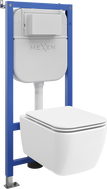 Mexen Stella set WC montat în perete cu cadru pneumatic Tex Air E cu vas WC și capac cu închidere lentă, alb - 610930680900A