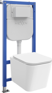 Mexen Teo Tex E beépített WC-keret készlet WC-csészével és lassan záródó deszkával, fehér - 610930850600
