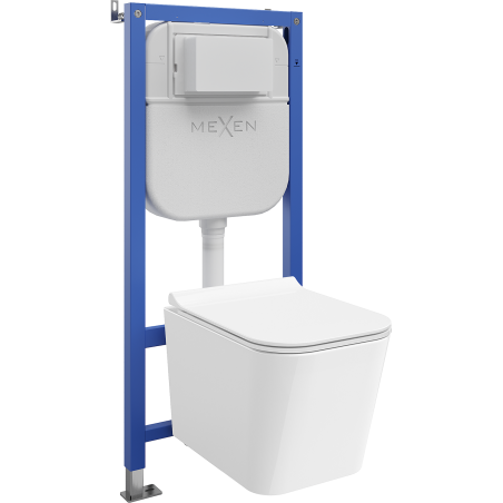 Mexen Teo Tex E beépíthető WC-készlet WC kerettel, WC-csészével és lassan záródó üléssel, fehér - 610930850700