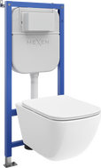 Mexen Timo WC-szett Tex E szerelvénnyel Tornado WC-csészével és lassan záródó WC-ülőkével, fehér - 610930650200T