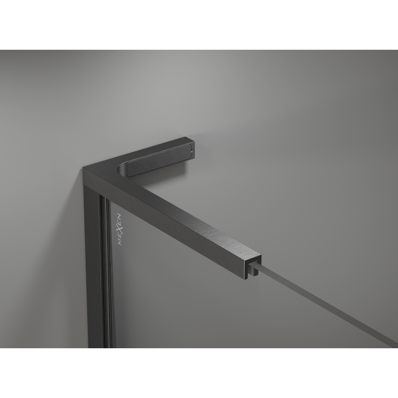 Mexen Kioto L Walk-in zuhanyfal 90 x 200 cm, fekete ombre 8 mm, gun gray csiszolt - 800-090-103-66-76