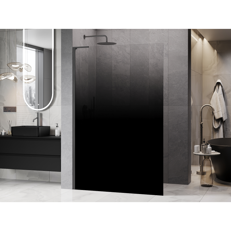Mexen Kioto L Walk-in zuhanyfal 90 x 200 cm, fekete ombre 8 mm, gun gray csiszolt - 800-090-103-66-76