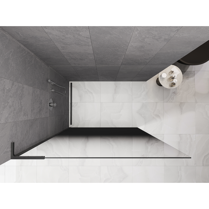Mexen Kioto L Walk-in zuhanyfal 90 x 200 cm, fekete ombre 8 mm, gun gray csiszolt - 800-090-103-66-76