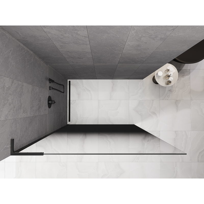 Mexen Kioto L Walk-in zuhanyfal 80 x 200 cm, ombre fekete 8 mm, fekete - 800-080-103-70-76