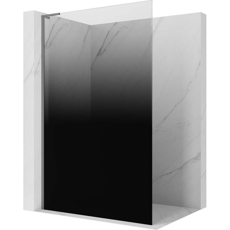 Mexen Kioto L Walk-in zuhanyfal 80 x 200 cm, fekete ombré 8 mm, gun metal - 800-080-103-95-76