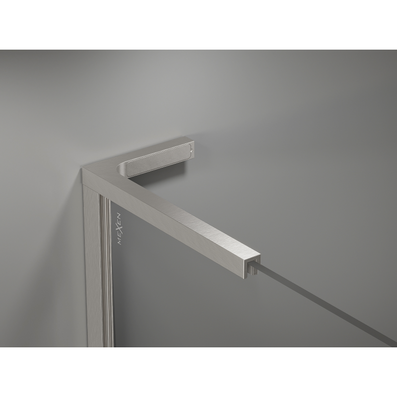 Mexen Kioto L Walk-in zuhanyfal 90 x 200 cm, fekete ombre 8 mm, szálcsiszolt nikkel - 800-090-103-97-76