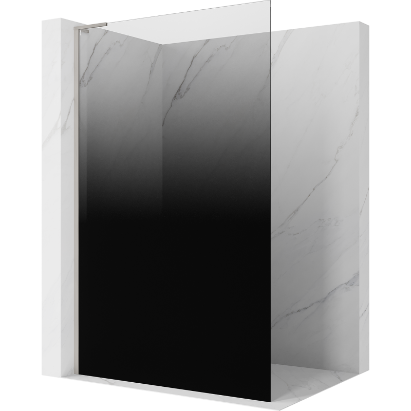 Mexen Kioto L Walk-in zuhanyfal 90 x 200 cm, fekete ombre 8 mm, szálcsiszolt nikkel - 800-090-103-97-76