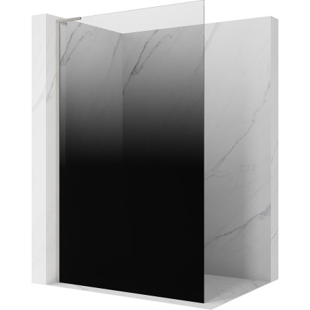 Mexen Kioto L Walk-in zuhanyfal 90 x 200 cm, fekete ombre 8 mm, szálcsiszolt nikkel - 800-090-103-97-76