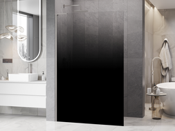 Mexen Kioto L Walk-in zuhanyfal 120 x 200 cm, fekete ombre 8 mm, kefélt nikkel - 800-120-103-97-76