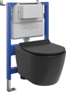 Mexen Carmen set WC încastrat cadru pneumatic Tex Air XS-F cu vas WC și capac cu închidere lentă, negru mat - 610830880185A