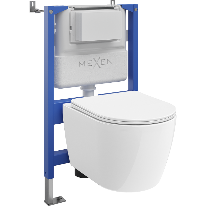 Mexen Carmen Tex Air XS-F pneumatikus szerelési WC szett WC csészével és lassan záródó WC ülőkével, fehér