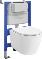 Mexen Carmen set incastrat WC cadru pneumatic Tex Air XS-F cu vas WC Tornado și capac cu închidere lentă, alb