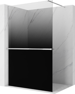 Mexen Kioto+ zuhanyfal polccal Walk-in 80 x 200 cm, ombre fekete 8 mm, króm - 800-080-121-01-76