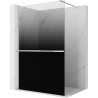Mexen Kioto+ Panou de duș cu raft Walk-in 90 x 200 cm, ombre negru 8 mm, crom - 800-090-121-01-76