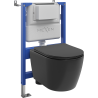 Mexen Carmen set încastrat WC cadru pneumatic Tex Air XS-F cu vas WC Tornado și capac cu închidere lentă, negru mat