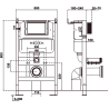 Mexen Lena set WC încastrat cu suport pneumatic Tex Air XS-F cu vas WC Tornado și capac cu închidere lentă, negru mat