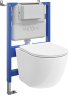 Mexen Lena WC süllyesztett készlet Tex Air XS-F pneumatikus keret WC csészével és lecsapódásgátló ülőkével, fehér