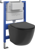 Mexen Lena set încastrat WC cadru pneumatic Tex Air XS-F cu vas WC Tornado și capac cu închidere lentă, negru mat