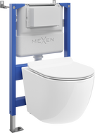 Mexen Lena WC beépített szett Tex Air XS-F pneumatikus vázzal, Tornado WC-csészével és lassan záródó deszkával, fehér