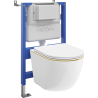 Mexen Lena WC falszerkezet Tex Air XS-F WC csészével és lassan záródó ülőkével, fehér/arany - 610830224005A