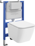 Mexen Madox rejtett WC készlet Tex Air XS-F pneumatikus kerettel WC-csészével és lassan záródó ülőkével, fehér