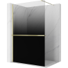 Mexen Kioto+ zuhanyfal polccal Walk-in 80 x 200 cm, fekete ombre 8 mm, arany - 800-080-121-50-76
