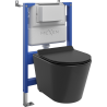Mexen Rico set incastrat WC cu cadru pneumatic Tex Air XS-F cu vas WC și capac cu închidere lentă, negru mat - 610830720185A