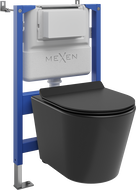 Mexen Rico set incastrat WC cu cadru pneumatic Tex Air XS-F cu vas WC și capac cu închidere lentă, negru mat - 610830720185A