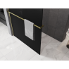 Mexen Kioto+ zuhanyfal polccal, Walk-in 100 x 200 cm, ombre fekete 8 mm, arany - 800-100-121-50-76