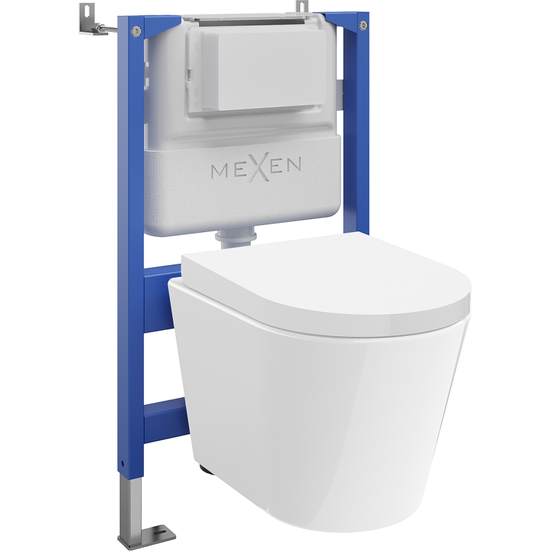 Mexen Rico Tex Air XS-F Pneumatikus WC Tartály Készlet WC Csészével és Lassú Zárású Ülőkével, Fehér - 610830720200A
