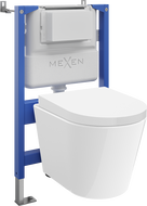 Mexen Rico set WC îngropat cu cadru pneumatic Tex Air XS-F cu vas WC Tornado și capac cu închidere lentă, alb
