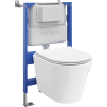 Mexen Rico set incastrat WC cu cadru pneumatic Tex Air XS-F cu vas WC Tornado și capac cu închidere lentă, alb