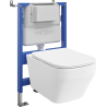 Mexen Riva set WC încastrat cadru pneumatic Tex Air XS-F cu vas WC Tornado și capac cu închidere lentă, alb - 610830630200TA